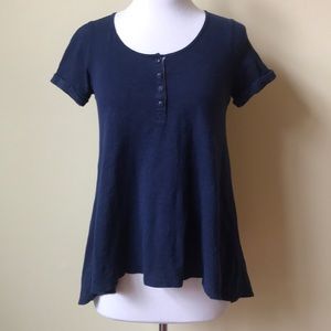 Anthropologie 9-H15 STCL Navy High Low Tee